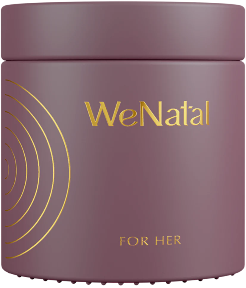 WeNatal prenatal supplement For Her glass jar