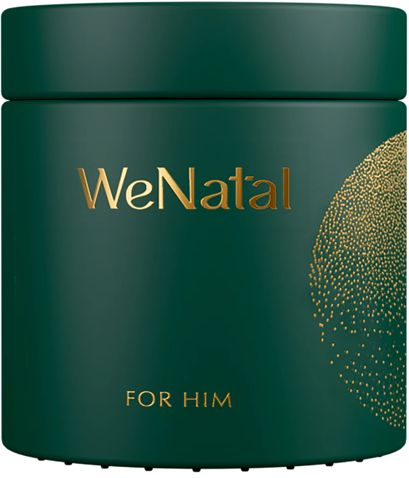 WeNatal prenatal supplement For Him glass jar