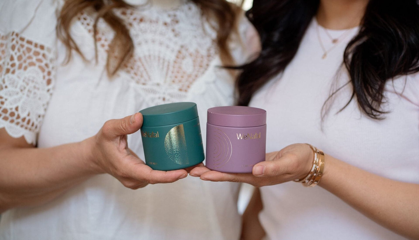 WeNatal cofounders holding WeNatal product - does the world need another prenatal? Why behind WeNatal 